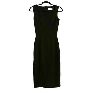 NWOT Dress The Population Asymmetrical Neck Sleeveless Black Sheath Dress